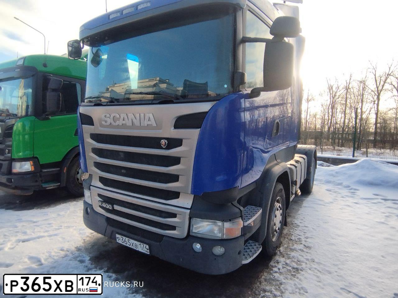Фото автомобиля SCANIA R400LA4X2HNA, 2017 — госномер К618ХУ702. Цвет: синий