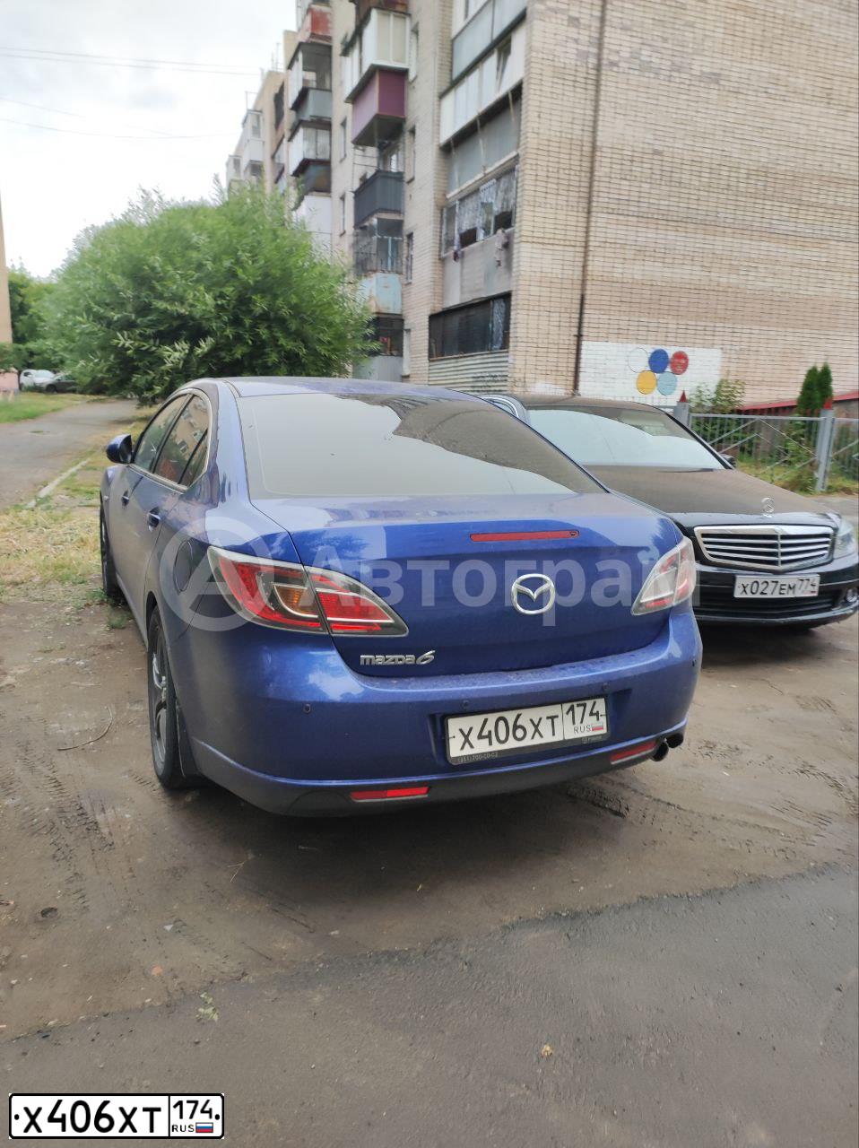 Фото автомобиля MAZDA 6, 2008 — госномер Х406ХТ174. Цвет: синий