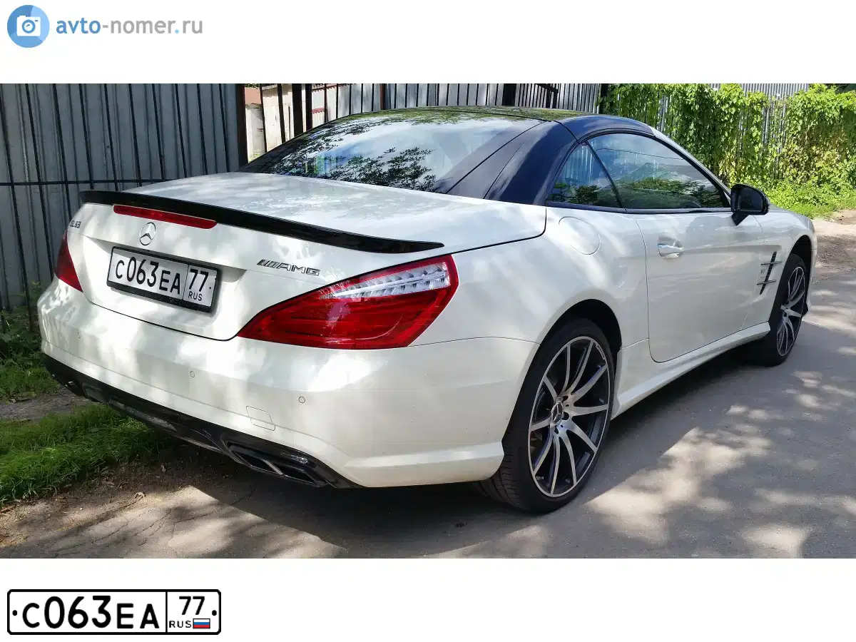 Фото автомобиля MERCEDES SL-KLASSE, 2015 — госномер С063ЕА77. Цвет: Белый