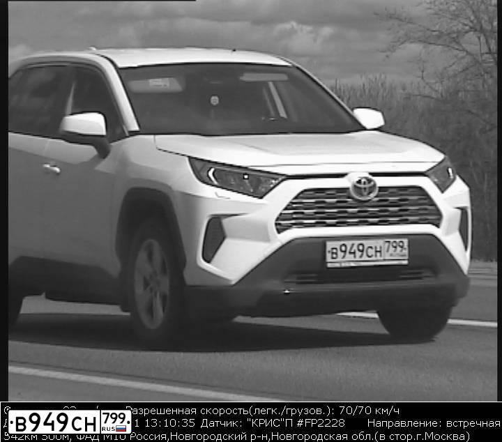 Фото автомобиля TOYOTA RAV4, 2019 — госномер В949СН799. Цвет: Белый
