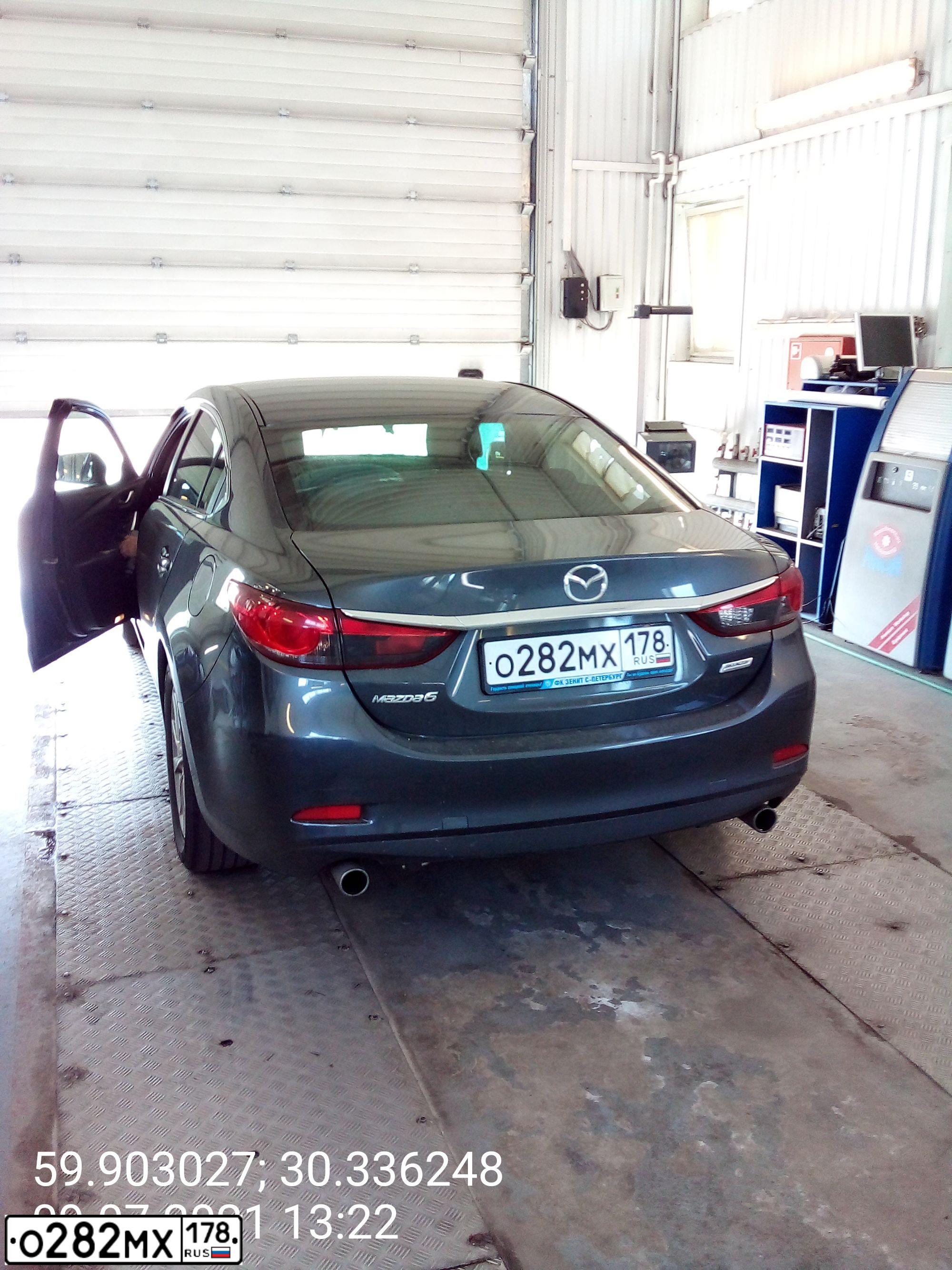 Фото автомобиля MAZDA 6, 2012 — госномер О282МХ178. Цвет: ТЕМНО-СЕРЫЙ