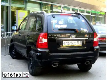 Фото автомобиля KIA SPORTAGE, 2009 — госномер В161КХ161. Цвет: ЧЕРНЫЙ