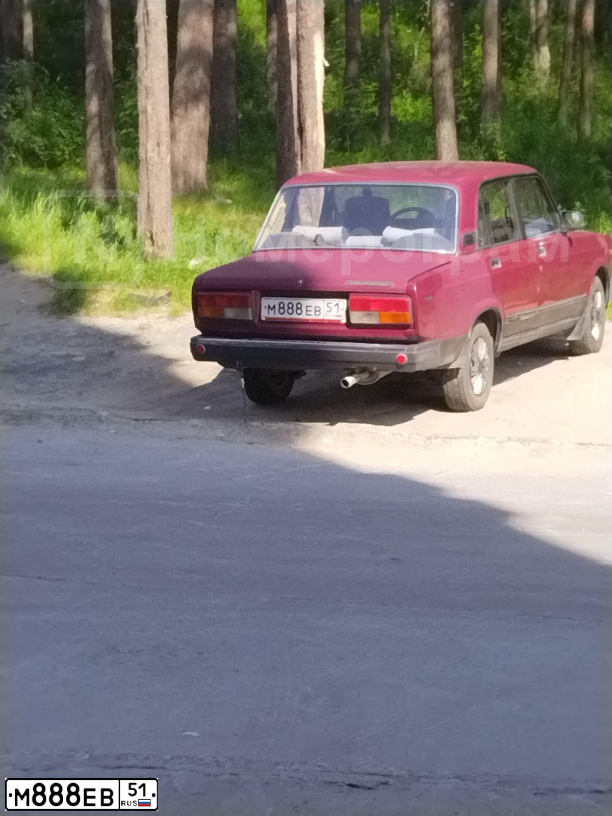 Фото автомобиля LADA 2107, 2000 — госномер А145ХС51. Цвет: ТЕМНО-БОРДОВЫЙ