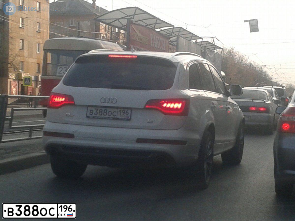 Фото автомобиля AUDI Q7, 2014 — госномер В388ОС196. Цвет: БЕЛЫЙ
