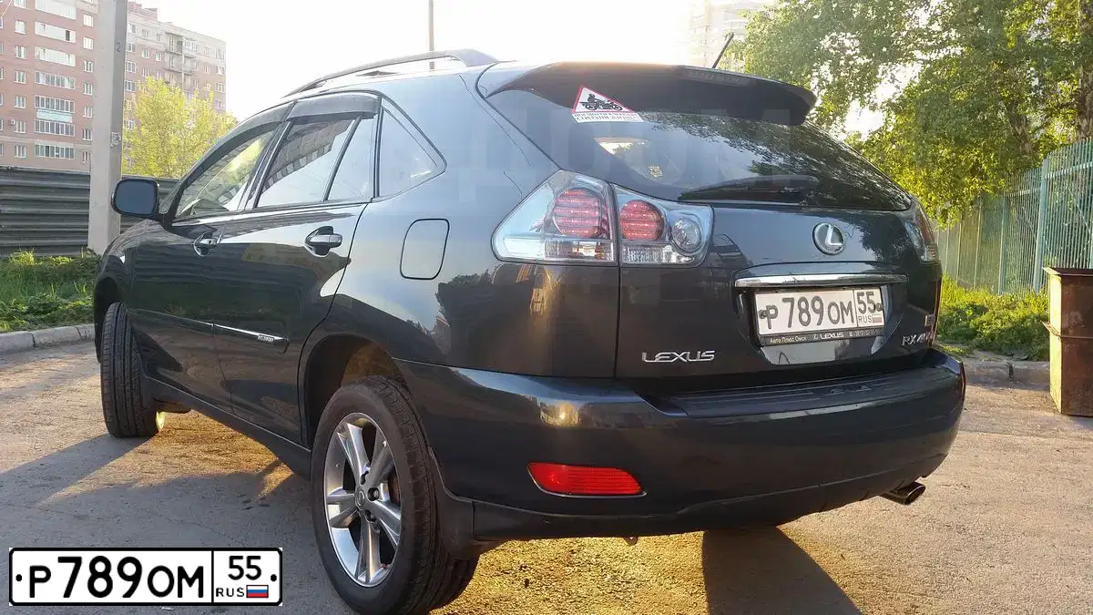 Фото автомобиля LEXUS RX, 2006 — госномер Р789ОМ55. Цвет: ТЕМНО-СЕРЫЙ