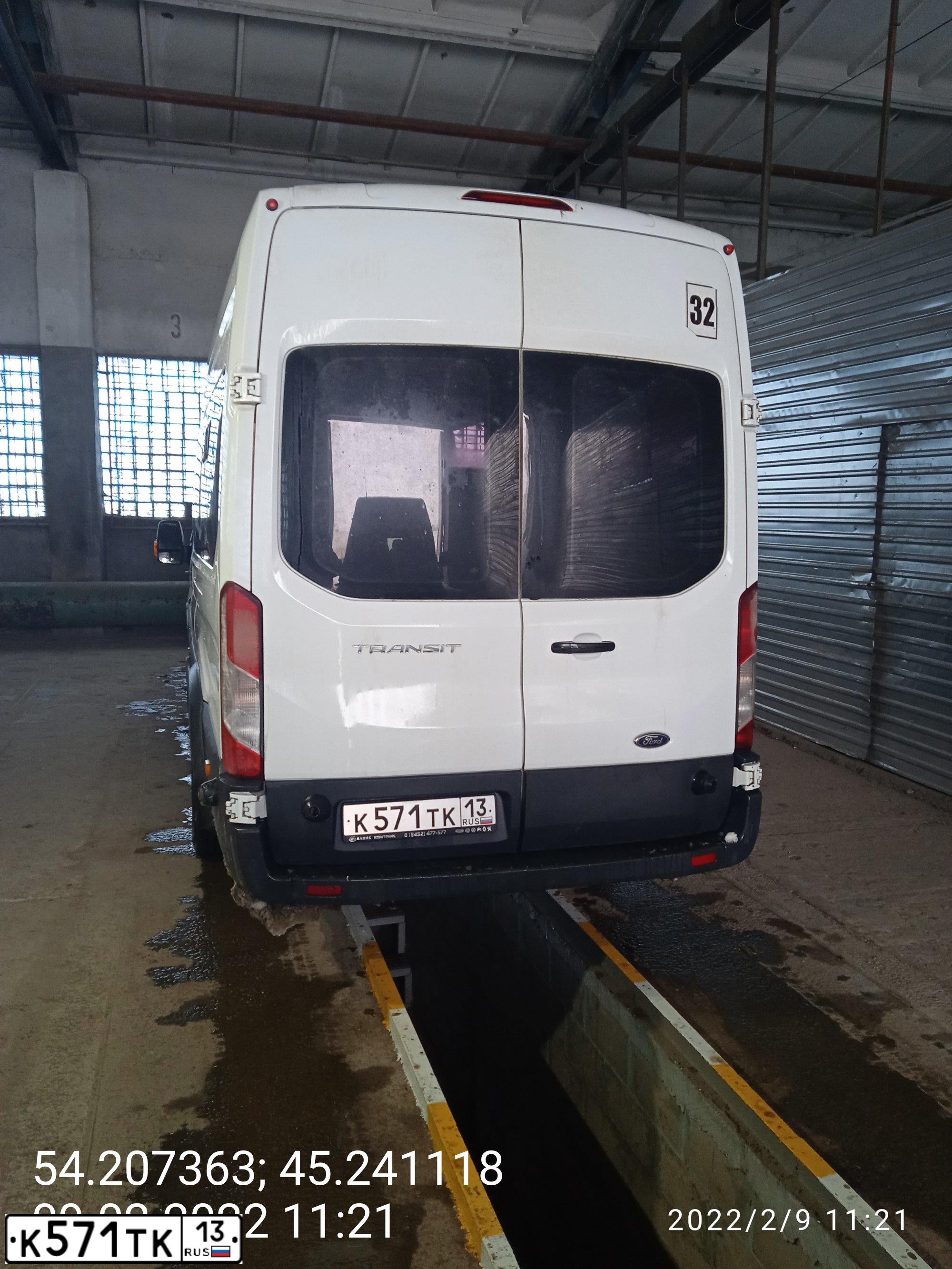 Фото автомобиля FORD TRANSIT, 2018 — госномер К571ТК13. Цвет: БЕЛЫЙ