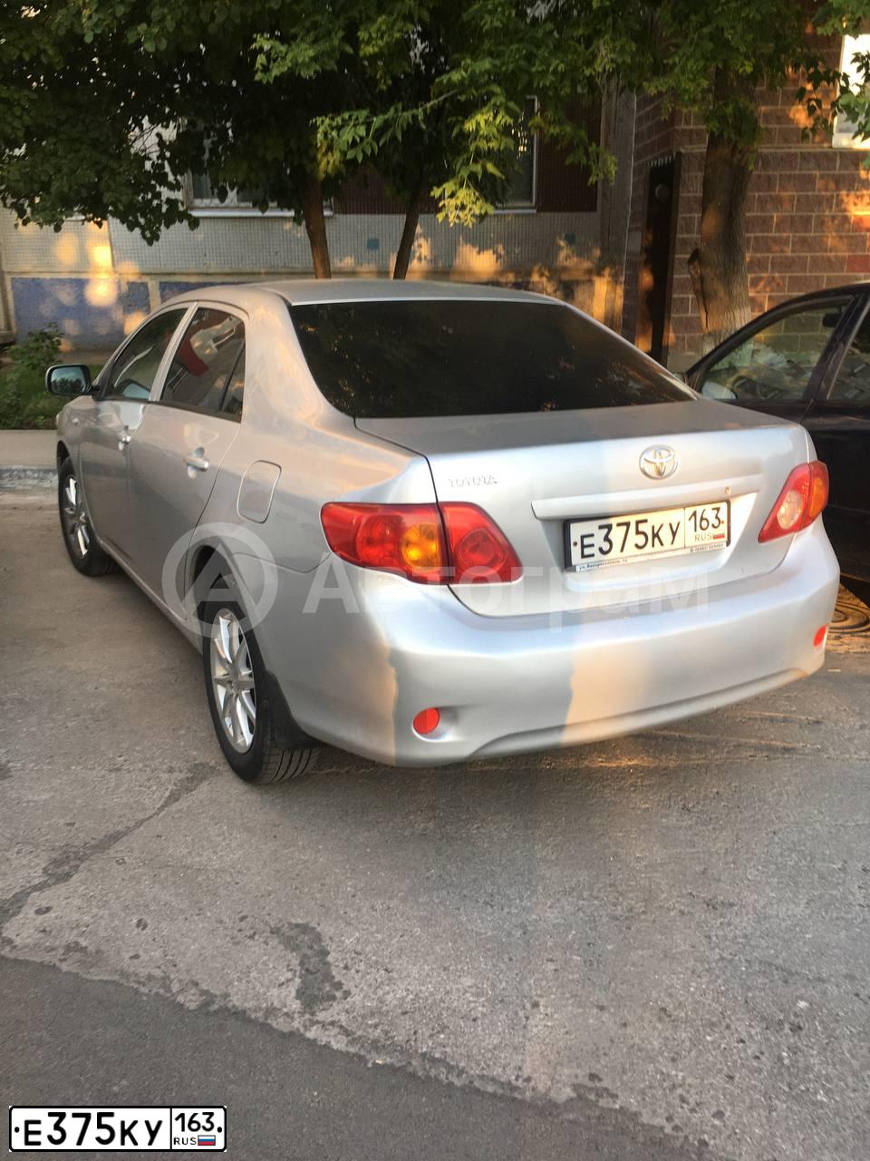Фото автомобиля TOYOTA COROLLA, 2006 — госномер Е375КУ163. Цвет: СЕРЕБРИСТЫЙ