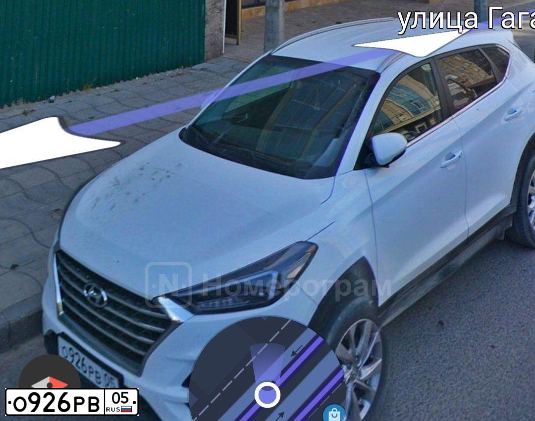 Фото автомобиля HYUNDAI TUCSON, 2018 — госномер С050АЕ05. Цвет: Белый