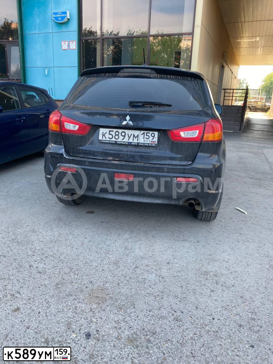 Фото автомобиля MITSUBISHI ASX, 2010 — госномер Т027ХТ59. Цвет: ЧЕРНЫЙ