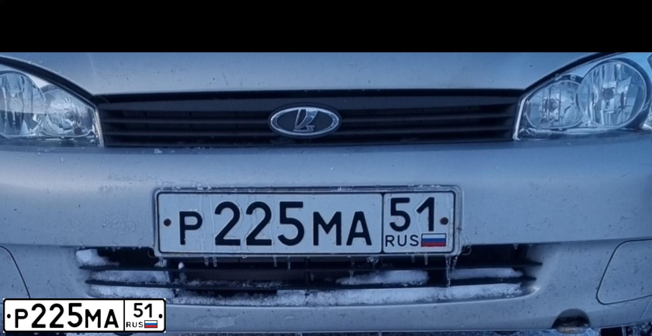Фото автомобиля LADA 1118 KALINA, 2011 — госномер Р225МА51. Цвет: СЕРЕБРИСТЫЙ