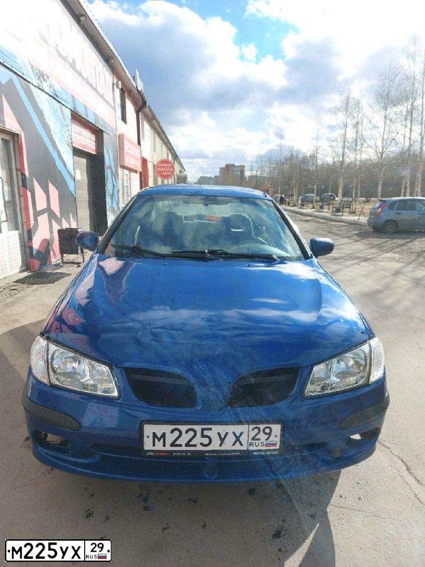 Фото автомобиля NISSAN ALMERA, 2000 — госномер М253ХУ35. Цвет: синий