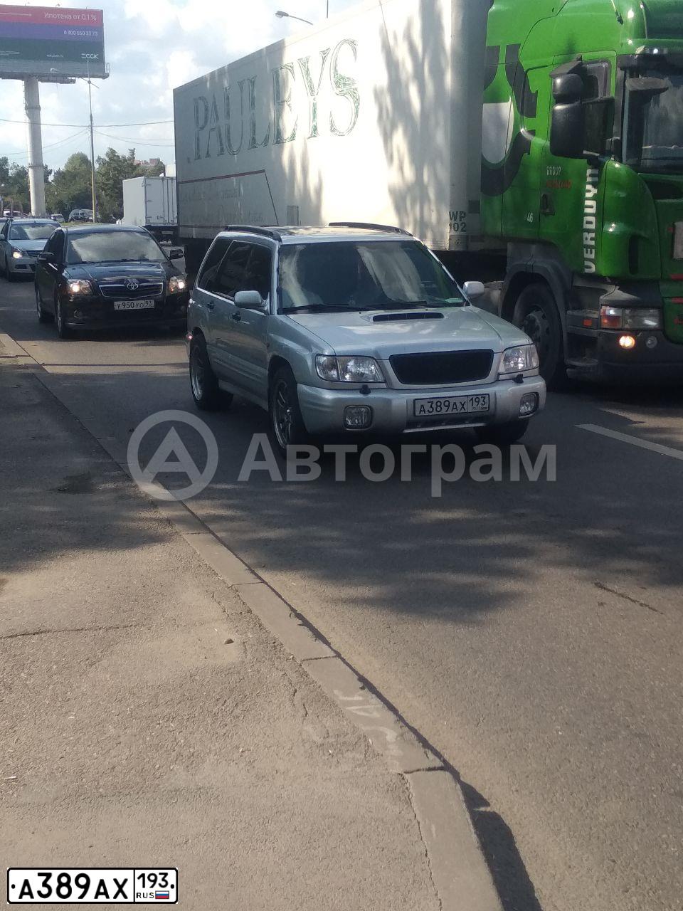 Фото автомобиля SUBARU FORESTER, 2001 — госномер А389АХ193. Цвет: СЕРЕБРИСТЫЙ