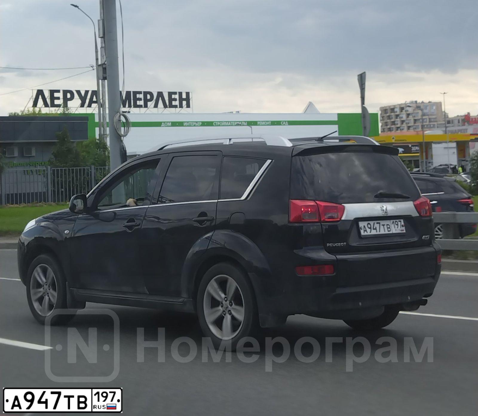 Фото автомобиля PEUGEOT 4007, 2011 — госномер А947ТВ197. Цвет: ЧЕРНЫЙ