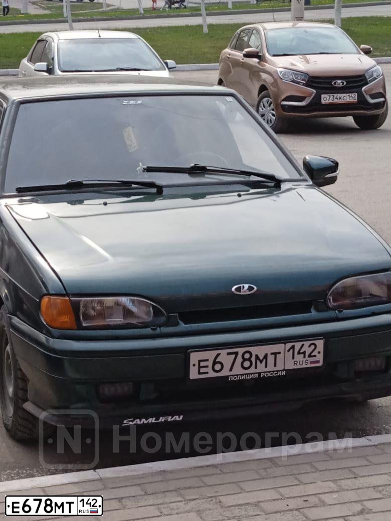 Фото автомобиля LADA 2114 SAMARA, 2004 — госномер Е678МТ142. Цвет: Темно-зеленый