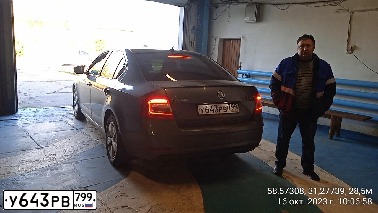 Фото автомобиля ШКОДА ОКТАВИА, 2019 — госномер К129КТ53. Цвет: ТЕМНО-СЕРЫЙ