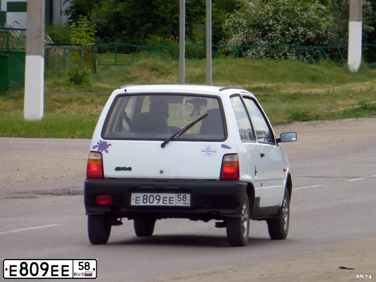 Фото автомобиля SEAZ OKA, 2003 — госномер Е809ЕЕ58. Цвет: БЕЛЫЙ