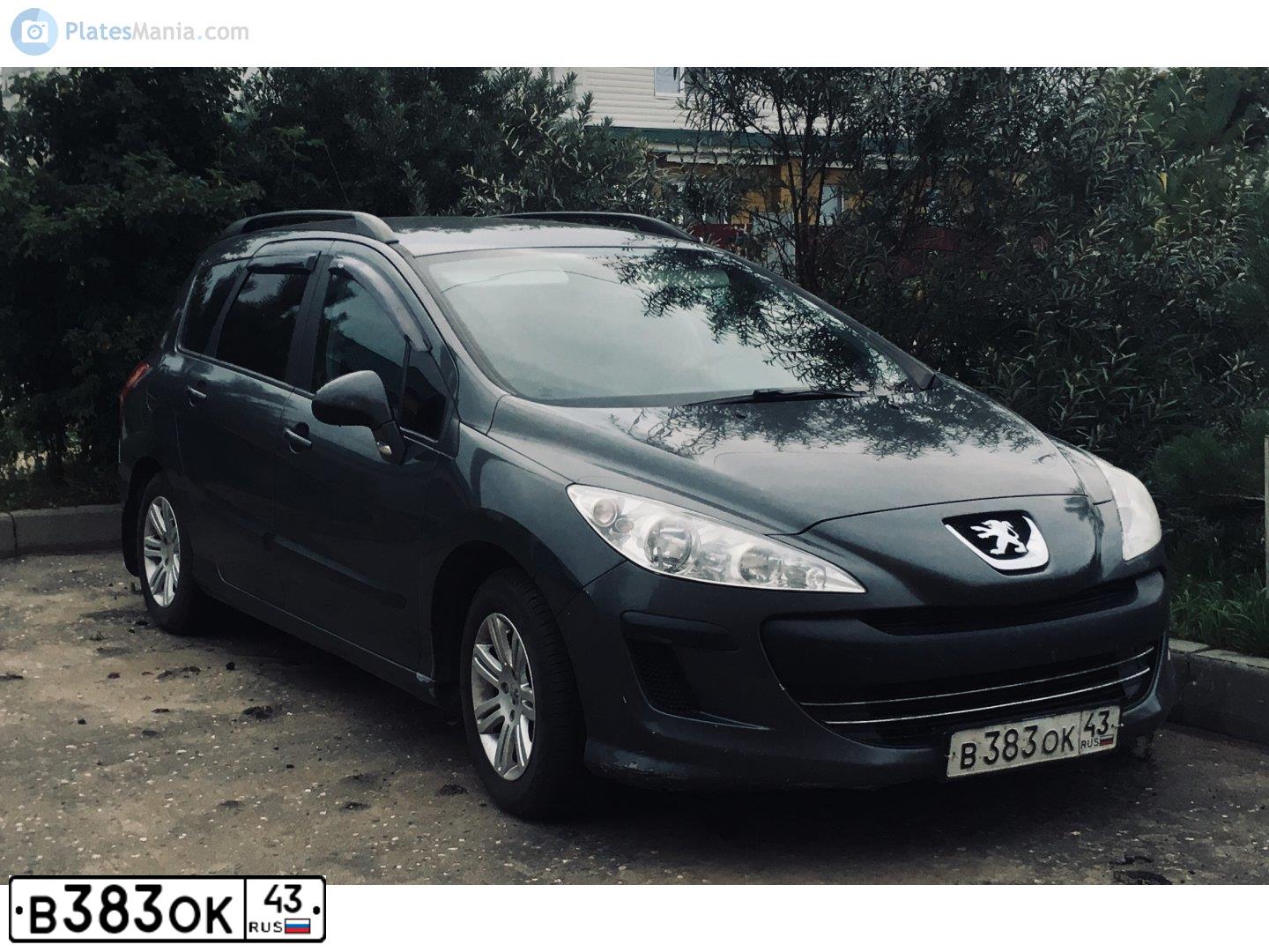 Фото автомобиля OPEL CORSA, 2008 — госномер В383ОК43. Цвет: ЧЕРНЫЙ