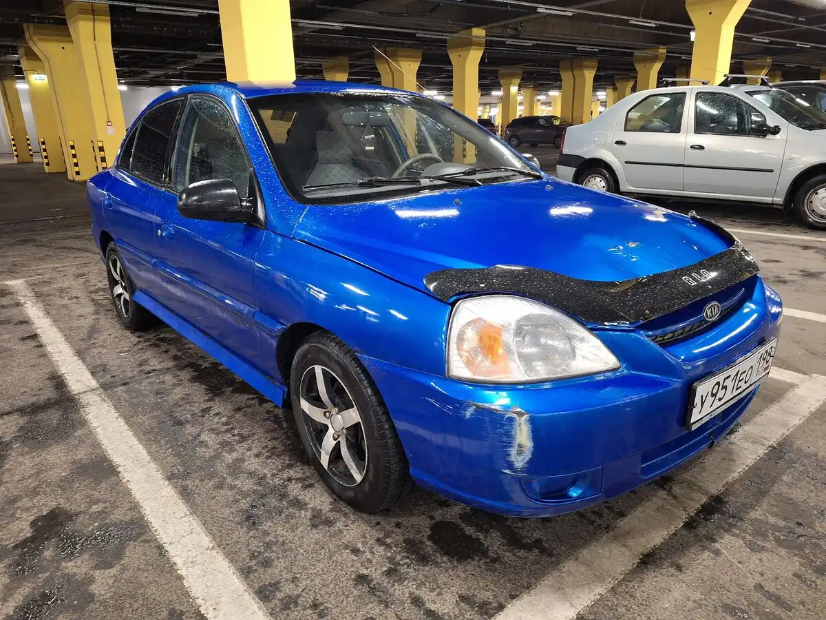 Фото автомобиля KIA RIO, 2004 — госномер У951ЕО198. Цвет: синий