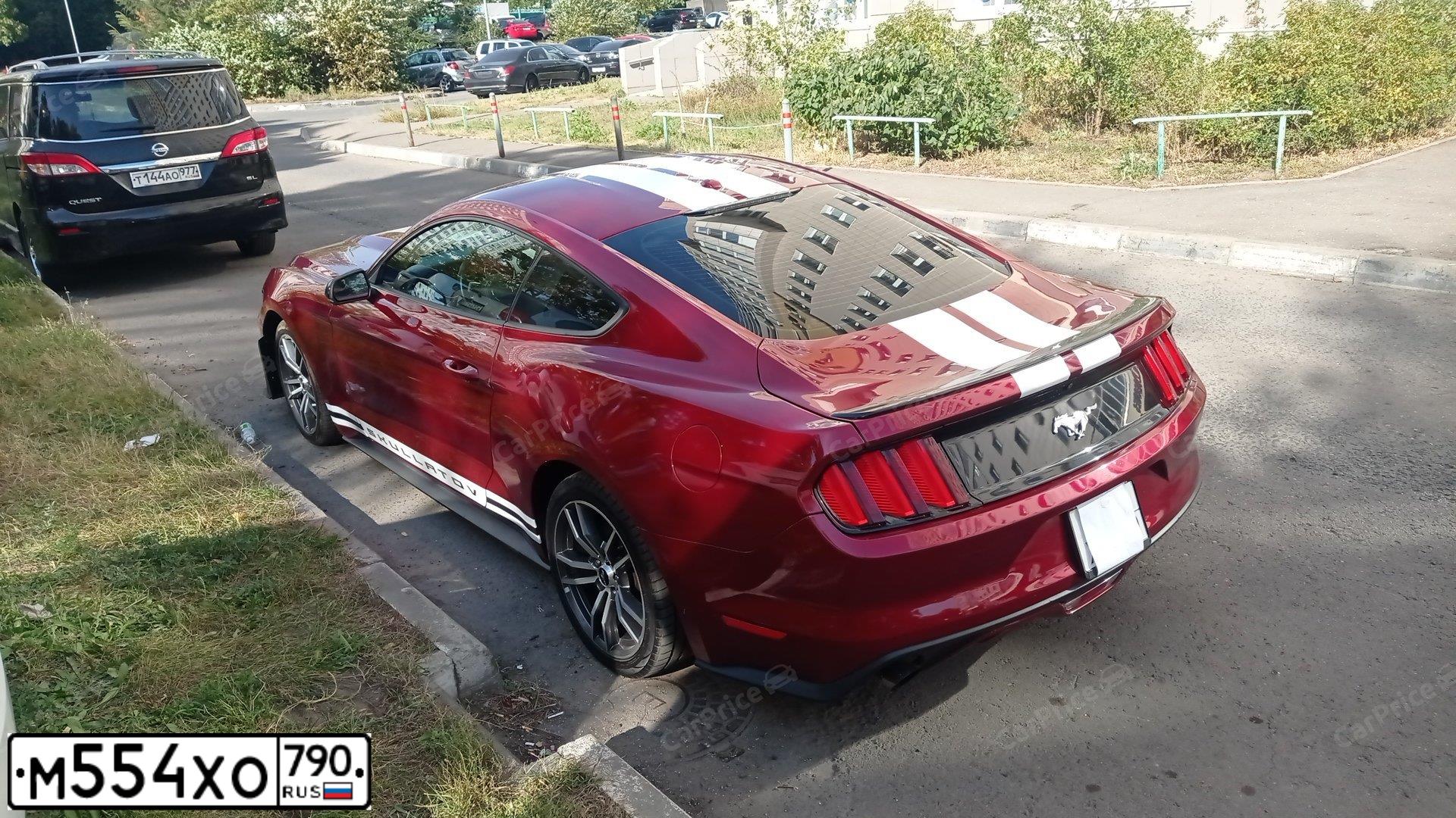 Фото автомобиля FORD MUSTANG, 2016 — госномер Х409ТЕ73. Цвет: Красный