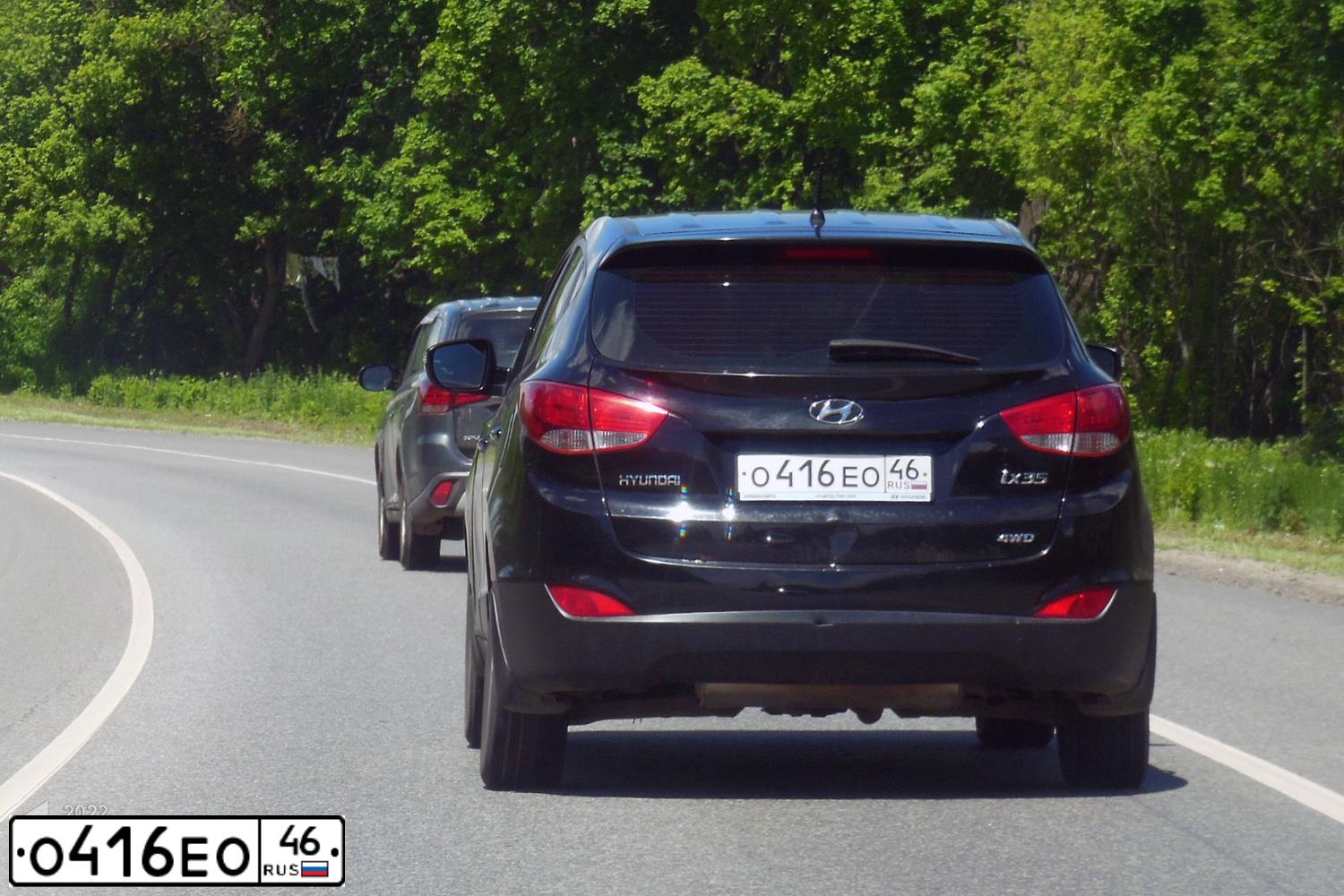 Фото автомобиля HYUNDAI IX35, 2012 — госномер Р459КЕ46. Цвет: ЧЕРНЫЙ