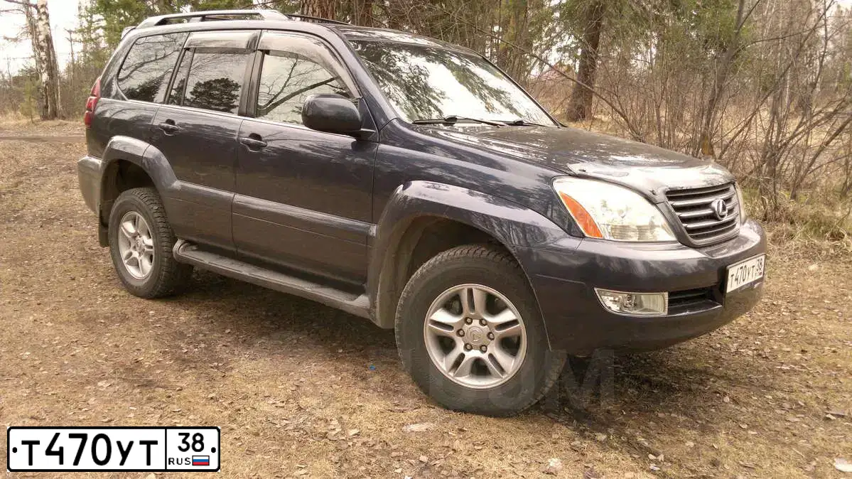 Фото автомобиля LEXUS GX, 2004 — госномер А777АТ138. Цвет: синий