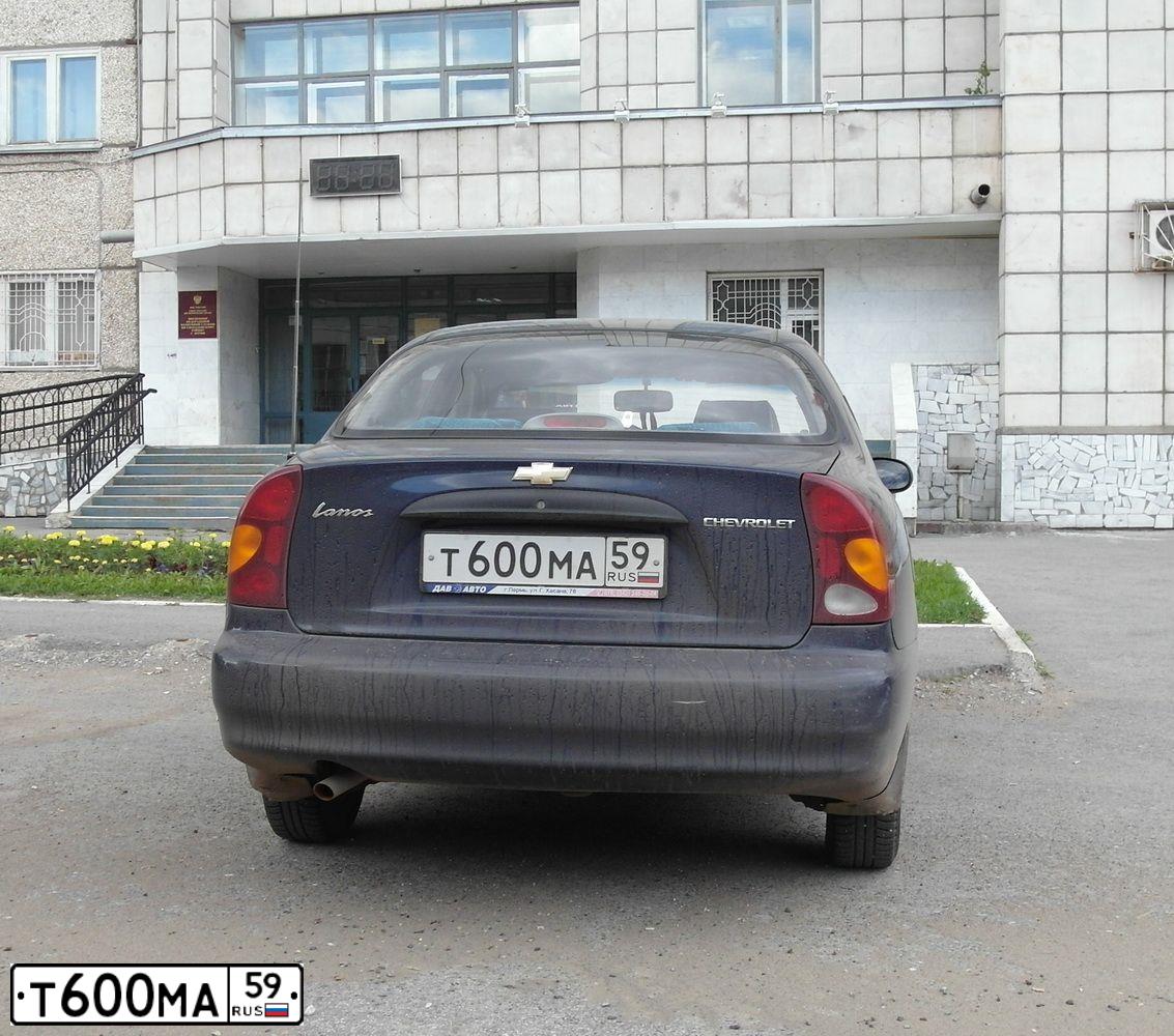 Фото автомобиля ZAZ LANOS, 2008 — госномер Т600МА59. Цвет: ТЕМНО-СИНИЙ