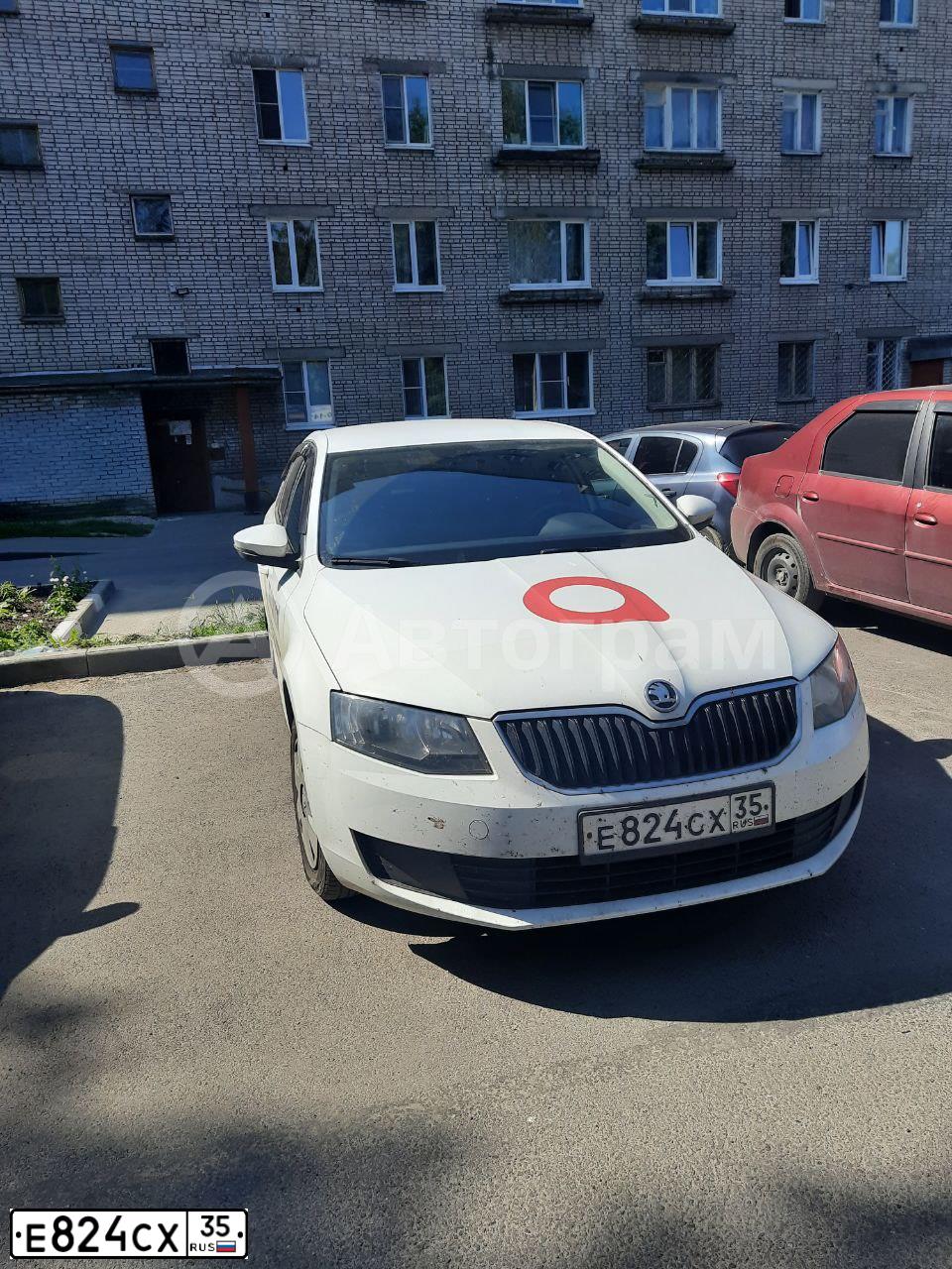 Фото автомобиля SKODA OCTAVIA, 2016 — госномер Е824СХ35. Цвет: БЕЛЫЙ