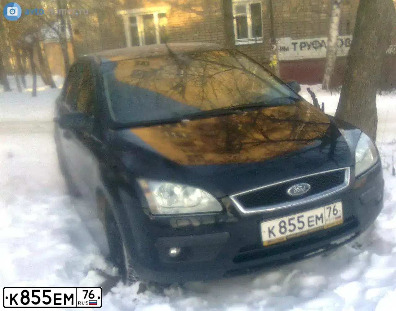 Фото автомобиля FORD FOCUS, 2006 — госномер К855ЕМ76. Цвет: ЧЕРНЫЙ