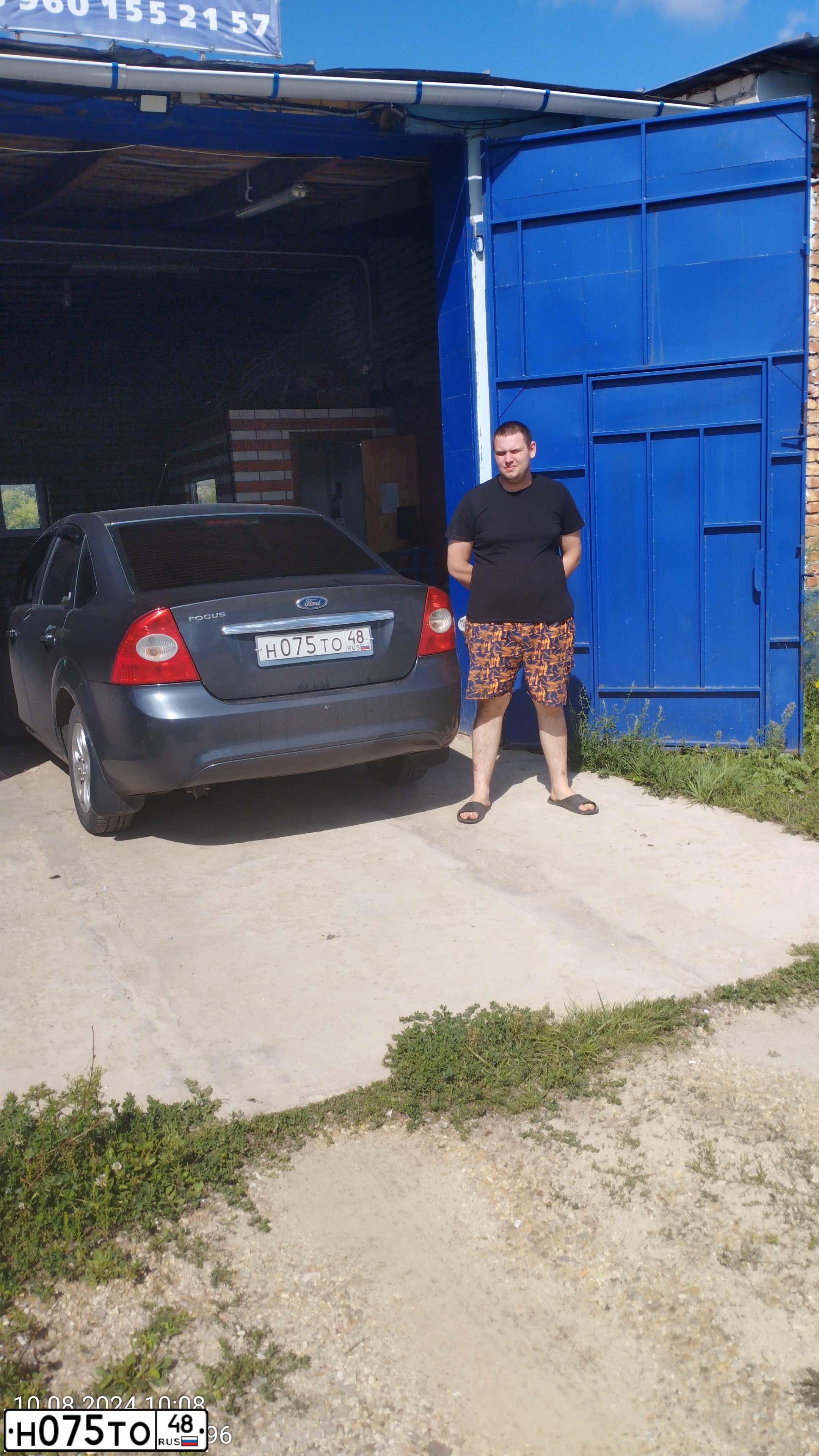 Фото автомобиля FORD FOCUS, 2008 — госномер Н075ТО48. Цвет: ТЕМНО-СЕРЫЙ