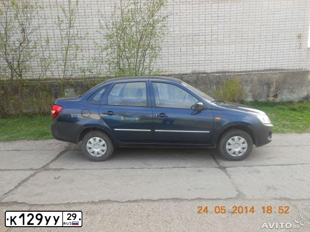 Фото автомобиля LADA 2190 GRANTA, 2013 — госномер К129УУ29. Цвет: СИНИЙ