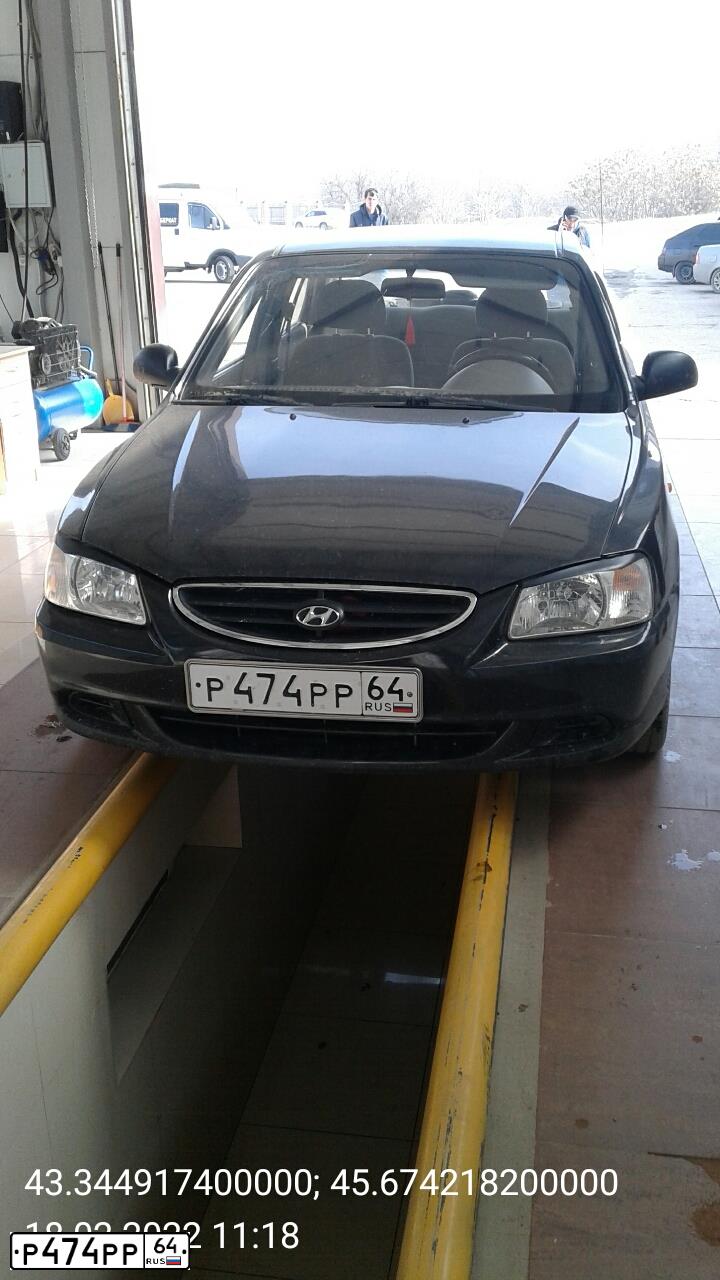 Фото автомобиля TAGAZ ACCENT, 2007 — госномер Р474РР64. Цвет: ЧЕРНЫЙ