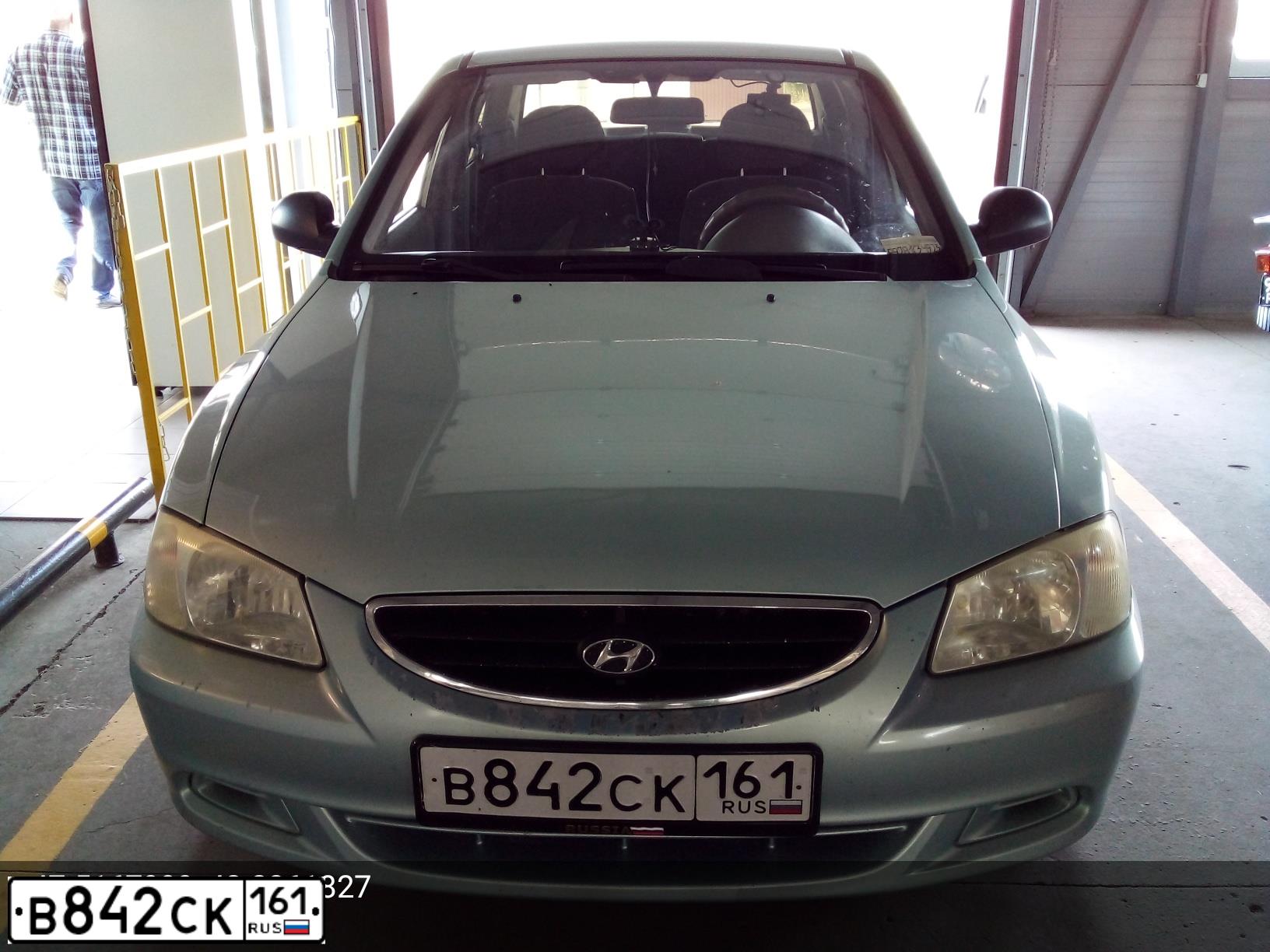 Фото автомобиля TAGAZ ACCENT, 2008 — госномер В842СК161. Цвет: СЕРЕБРИСТО-ГОЛУБОЙ