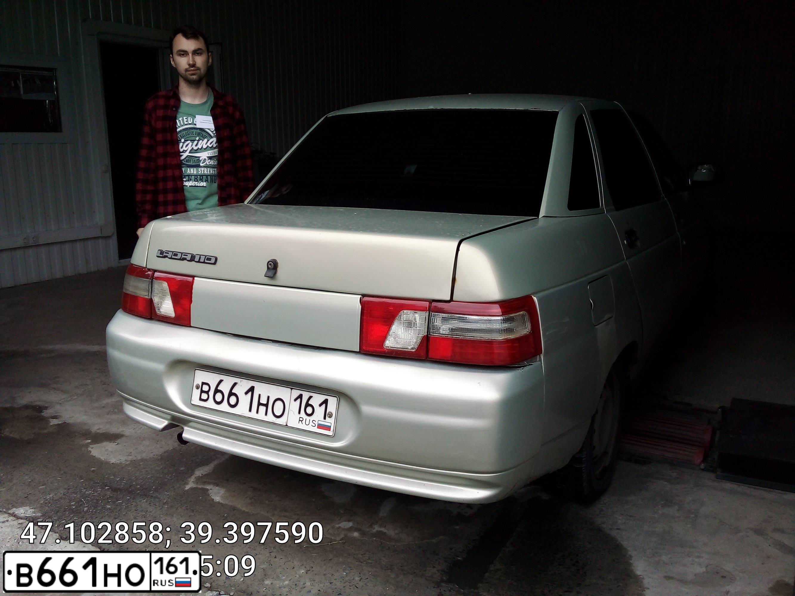 Фото автомобиля LADA 2110, 2000 — госномер В661НО161. Цвет: СЕРО-ЗЕЛЕНЫЙ