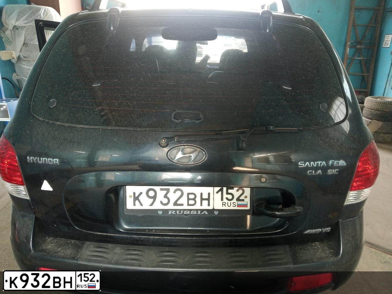 Фото автомобиля TAGAZ SANTA FE CLASSIC, 2007 — госномер К932ВН152. Цвет: ЧЕРНЫЙ
