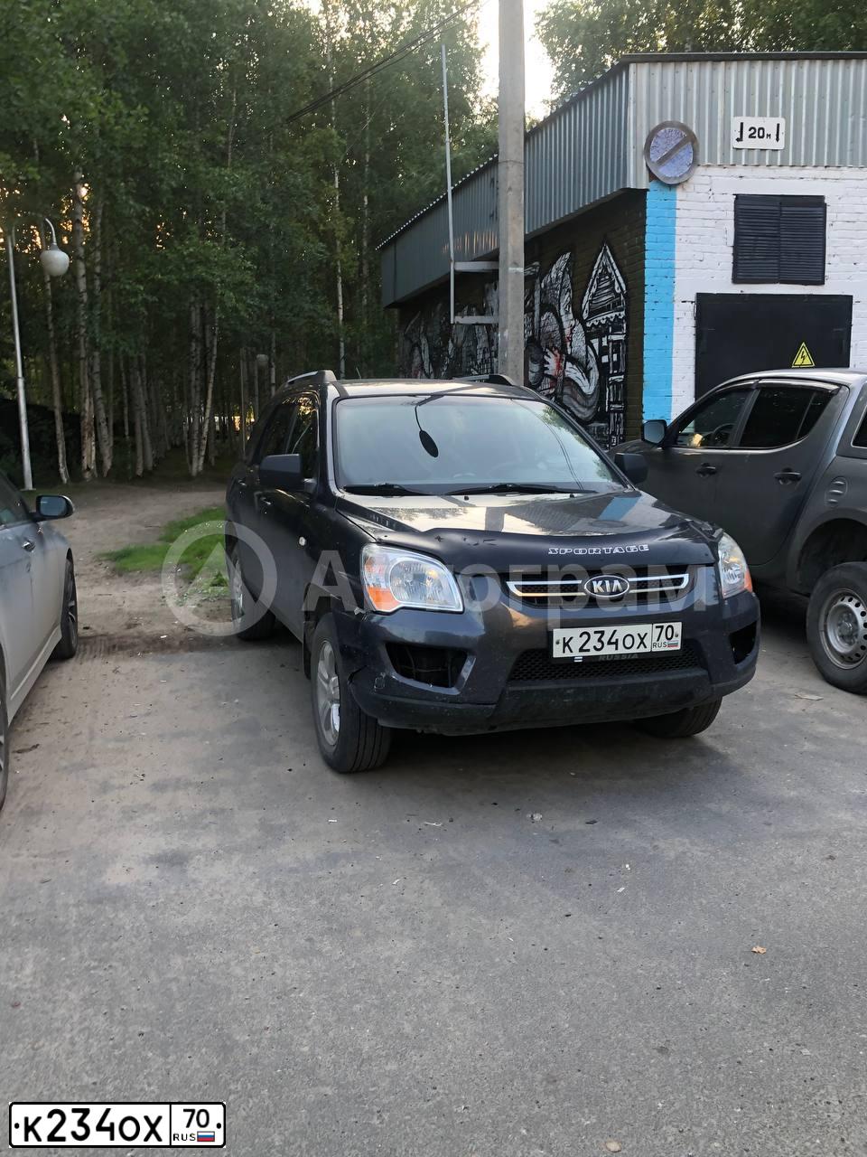 Фото автомобиля KIA SPORTAGE, 2009 — госномер А478РА155. Цвет: Серый