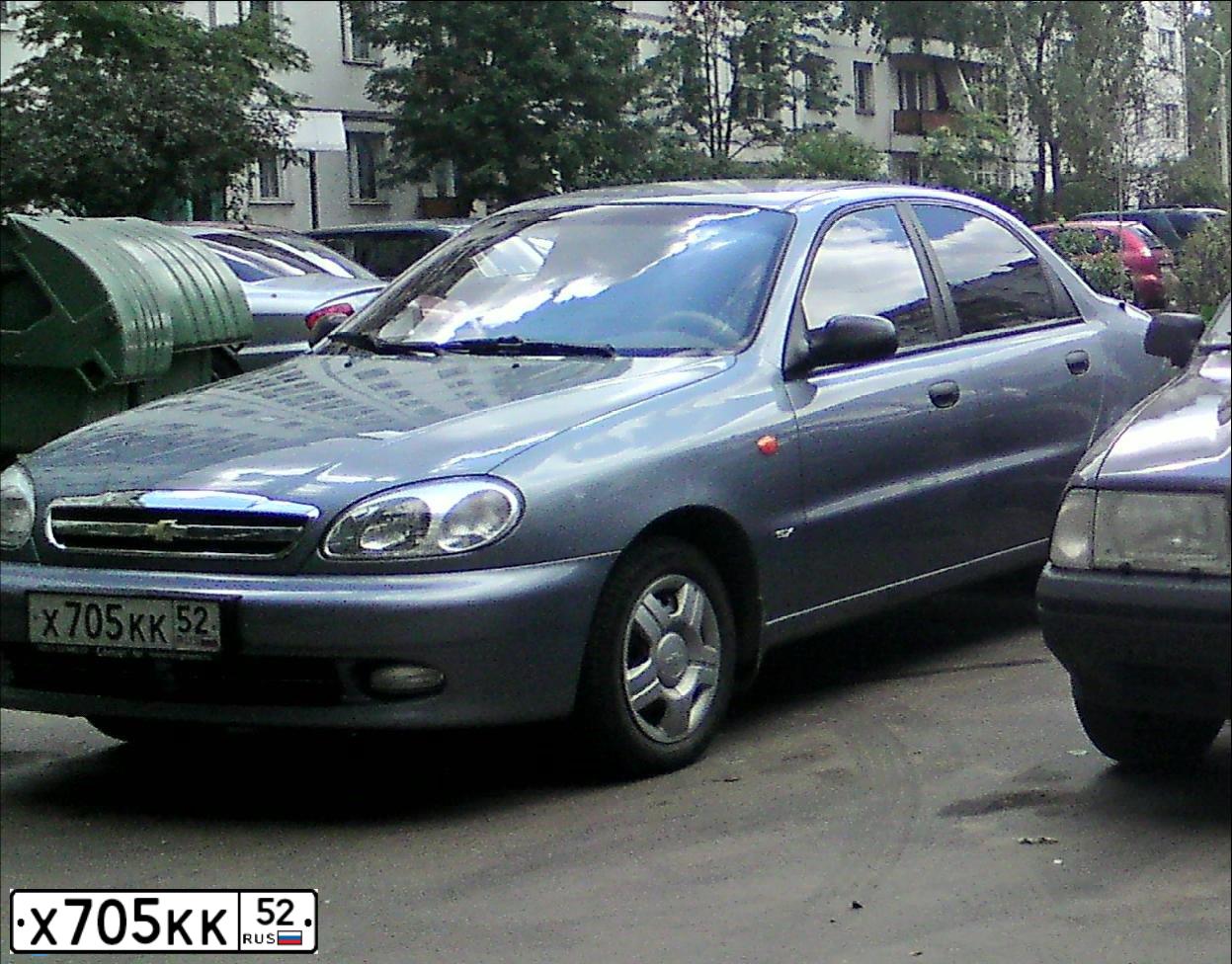 Фото автомобиля ZAZ LANOS, 2008 — госномер Х705КК52. Цвет: Серебристый