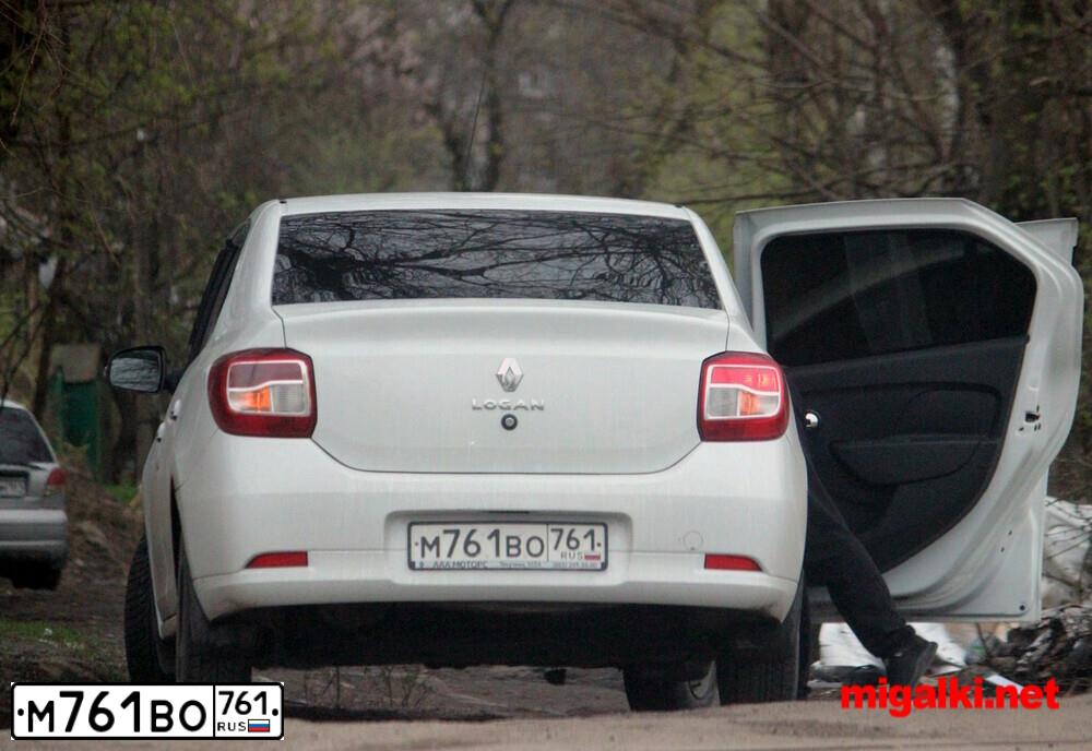 Фото автомобиля RENAULT T LOGAN, 2019 — госномер М761ВО761. Цвет: Белый