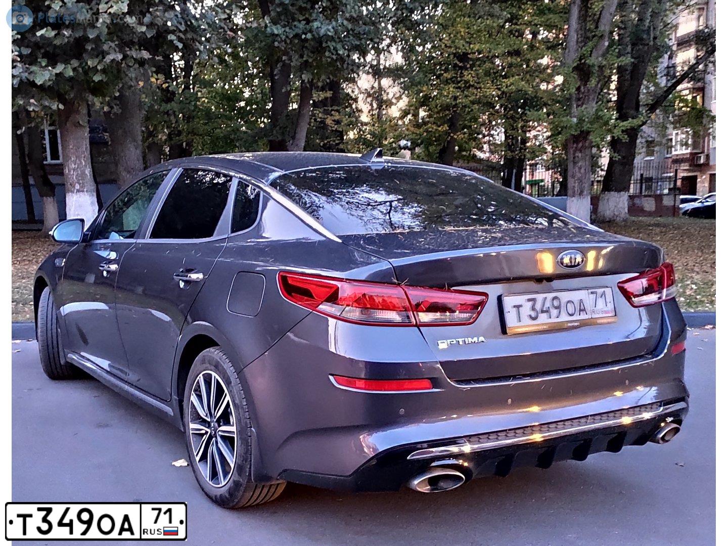 Фото автомобиля KIA MAGENTIS / OPTIMA, 2018 — госномер Т349ОА71. Цвет: СЕРЫЙ