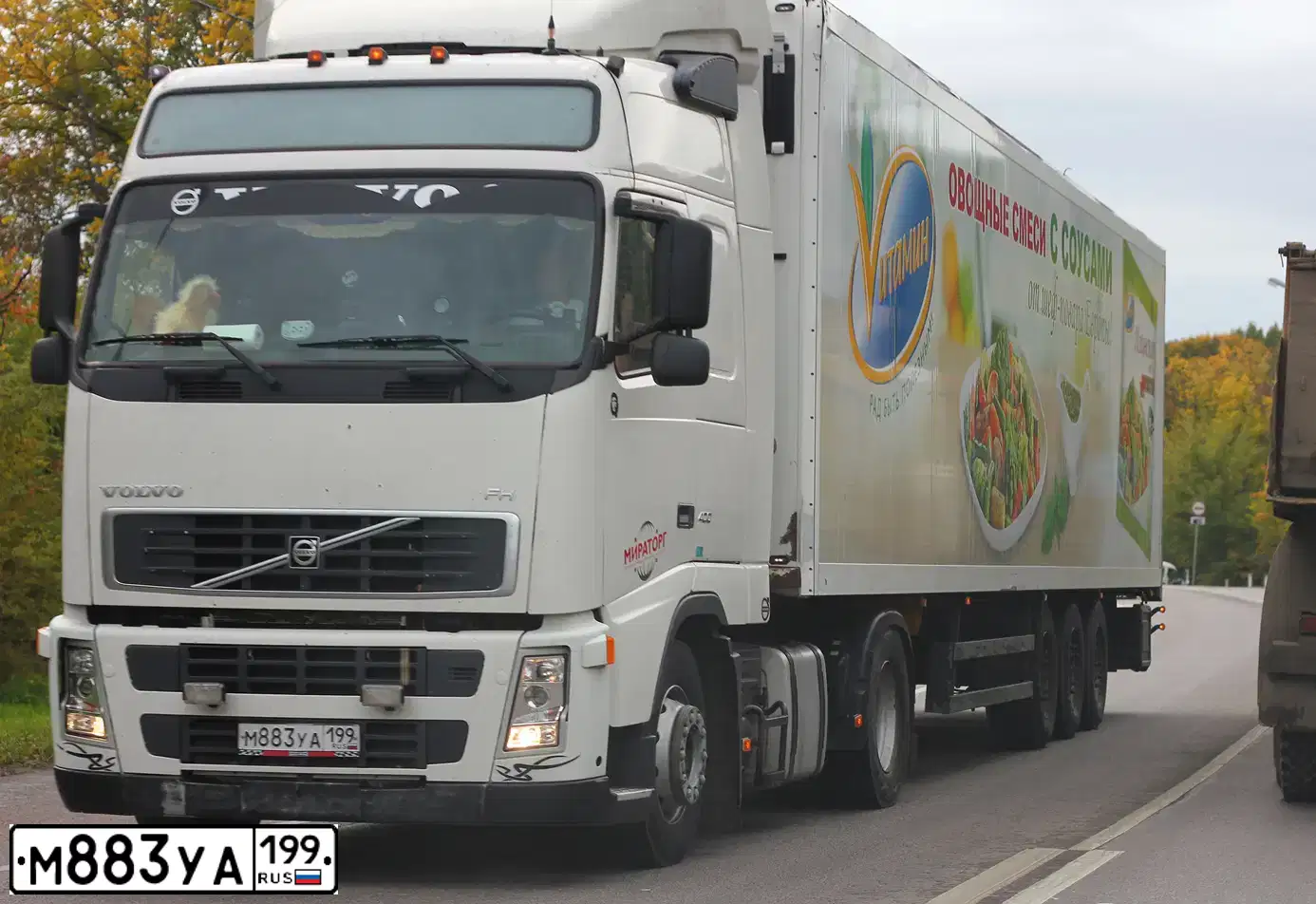 Фото автомобиля VOLVO SERIE FH /4X2/, 2008 — госномер О193СМ32. Цвет: Белый