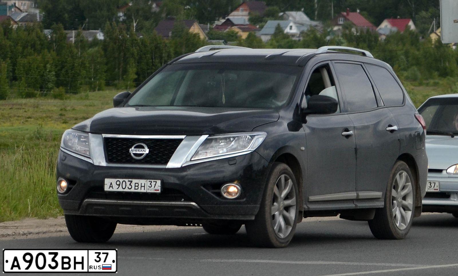 Фото автомобиля NISSAN PATHFINDER, 2014 — госномер А903ВН37. Цвет: ЧЕРНЫЙ