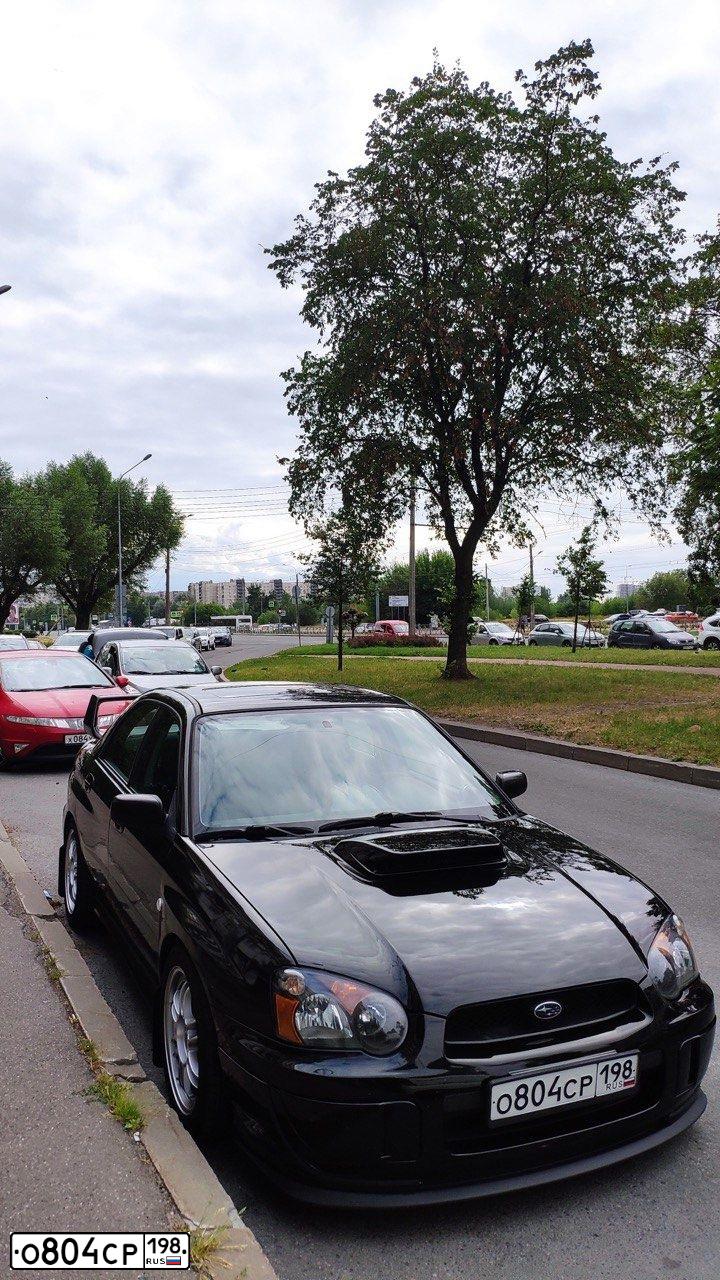 Фото автомобиля SUBARU IMPREZA, 2004 — госномер Р812МА136. Цвет: СИНИЙ