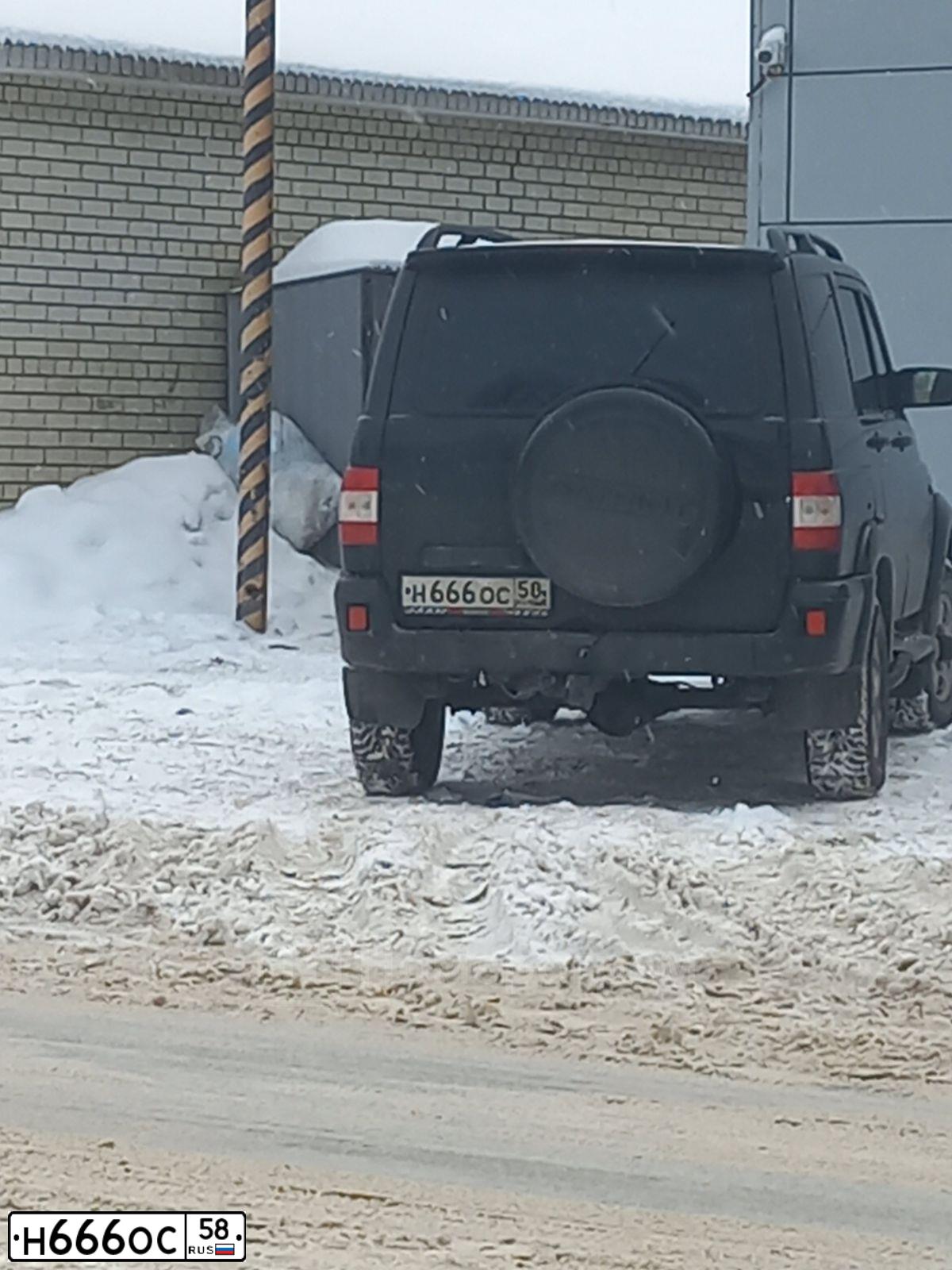 Фото автомобиля UAZ 3163 PATRIOT, 2012 — госномер Н666ОС58. Цвет: АВАНТЮРИН МЕТАЛЛИК