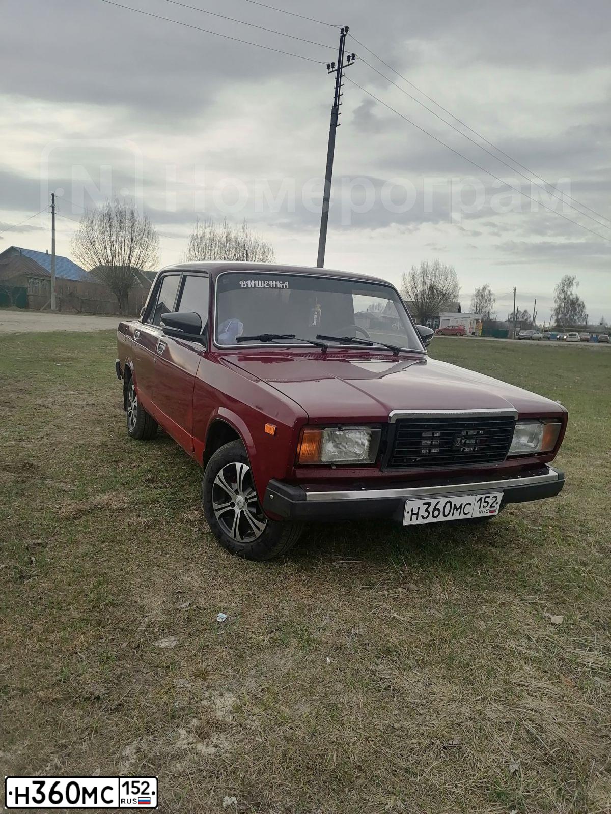 Фото автомобиля LADA 2107 LADA, 2008 — госномер Н360МС152. Цвет: СИНИЙ