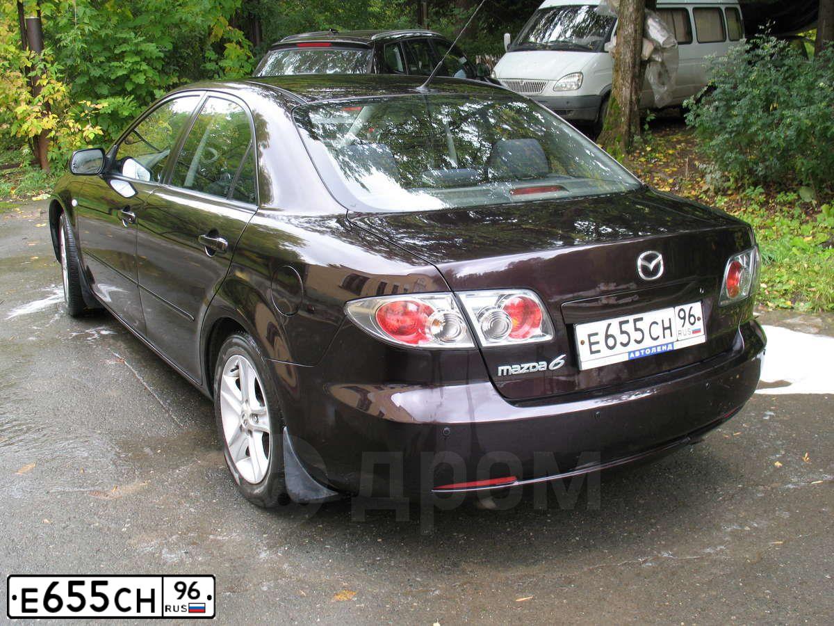 Фото автомобиля MAZDA 6, 2006 — госномер Е655СН96. Цвет: ТЕМНО-ВИШНЕВЫЙ