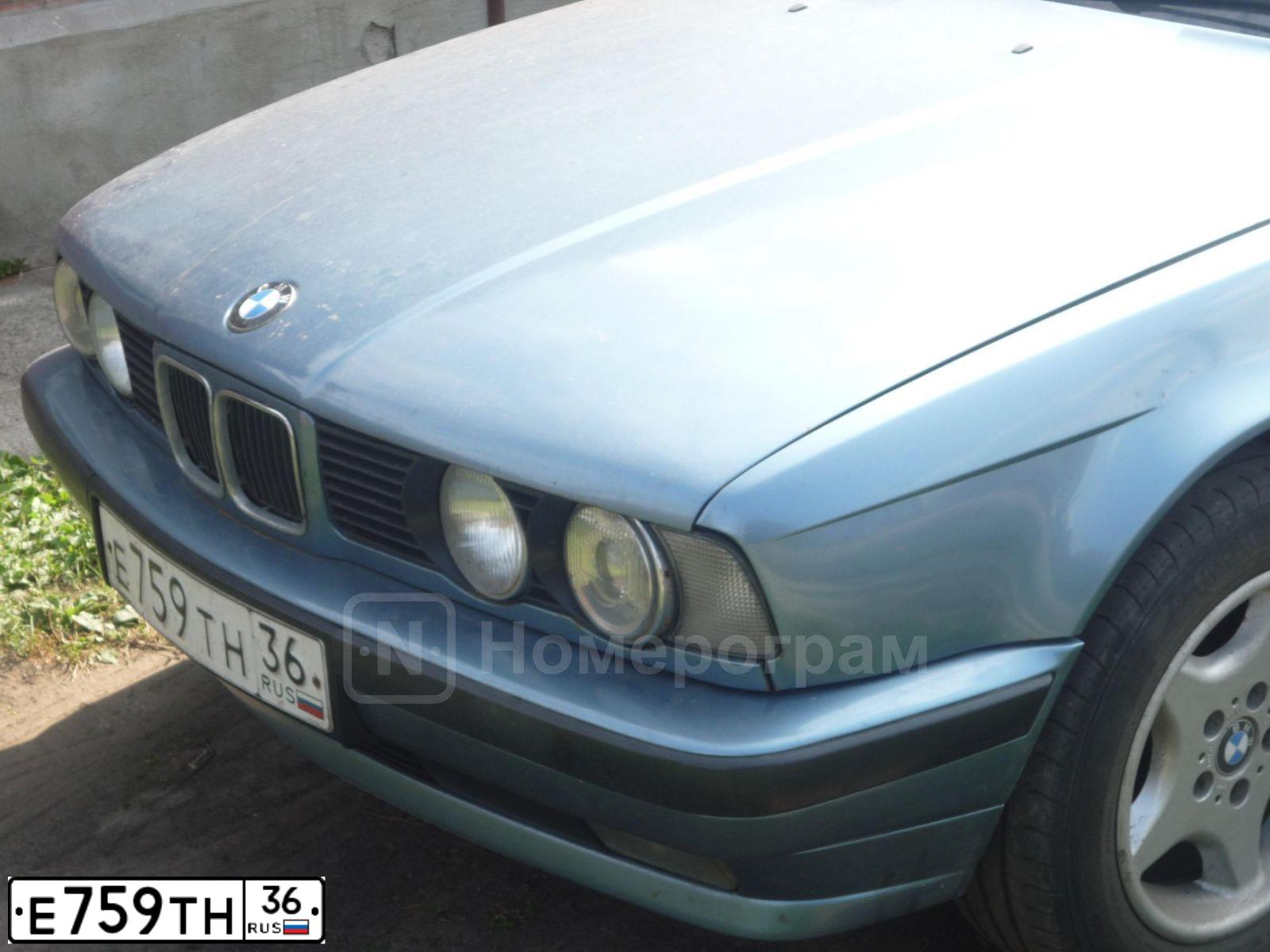 Фото автомобиля BMW SERIE 5, 1988 — госномер Е759ТН36. Цвет: ГОЛУБОЙ