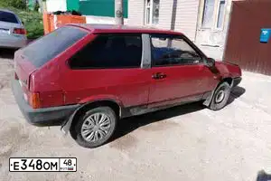 Фото автомобиля LADA 2108 SAMARA, 1991 — госномер Е348ОМ48. Цвет: ВИШНЕВЫЙ