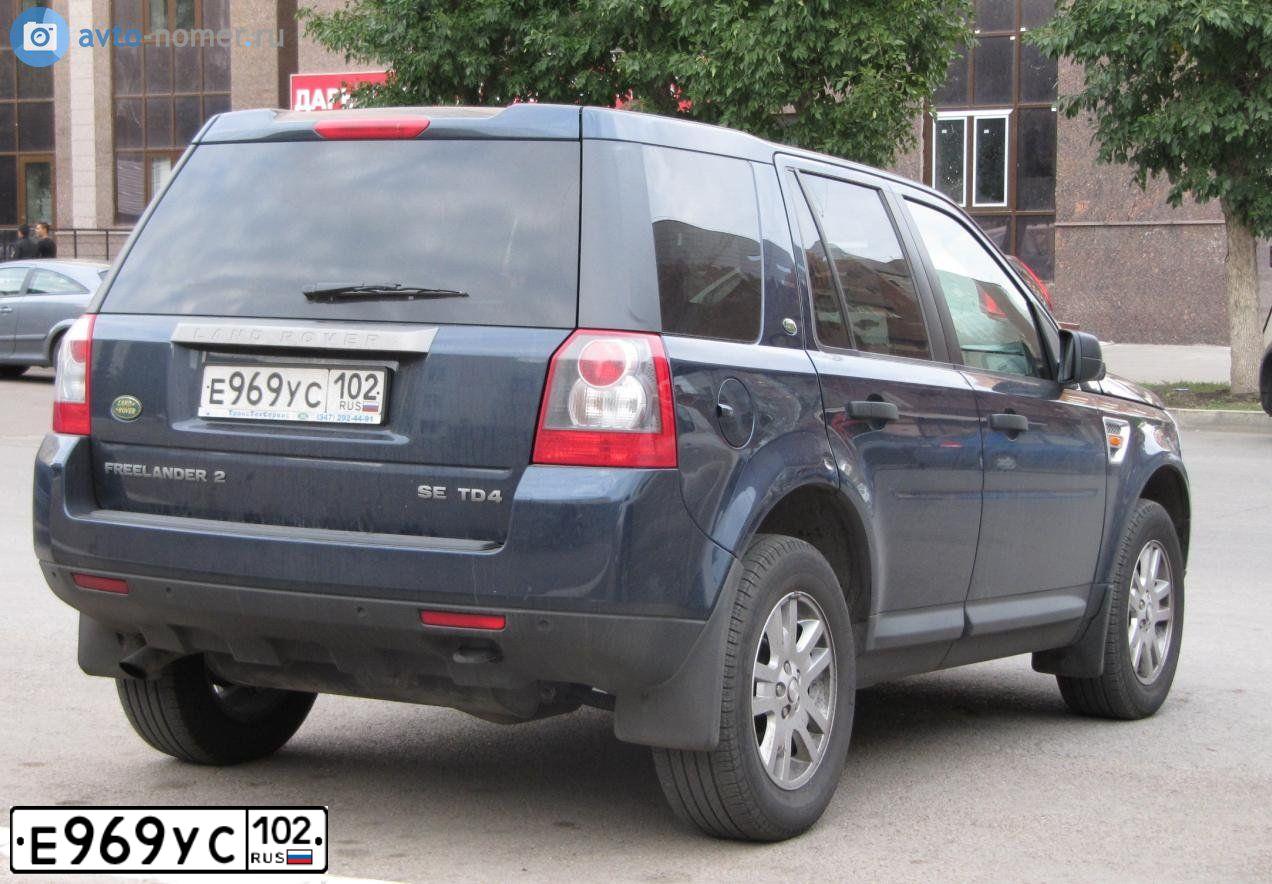 Фото автомобиля LANDROVER FREELANDER, 2008 — госномер Е969УС102. Цвет: Темно-синий