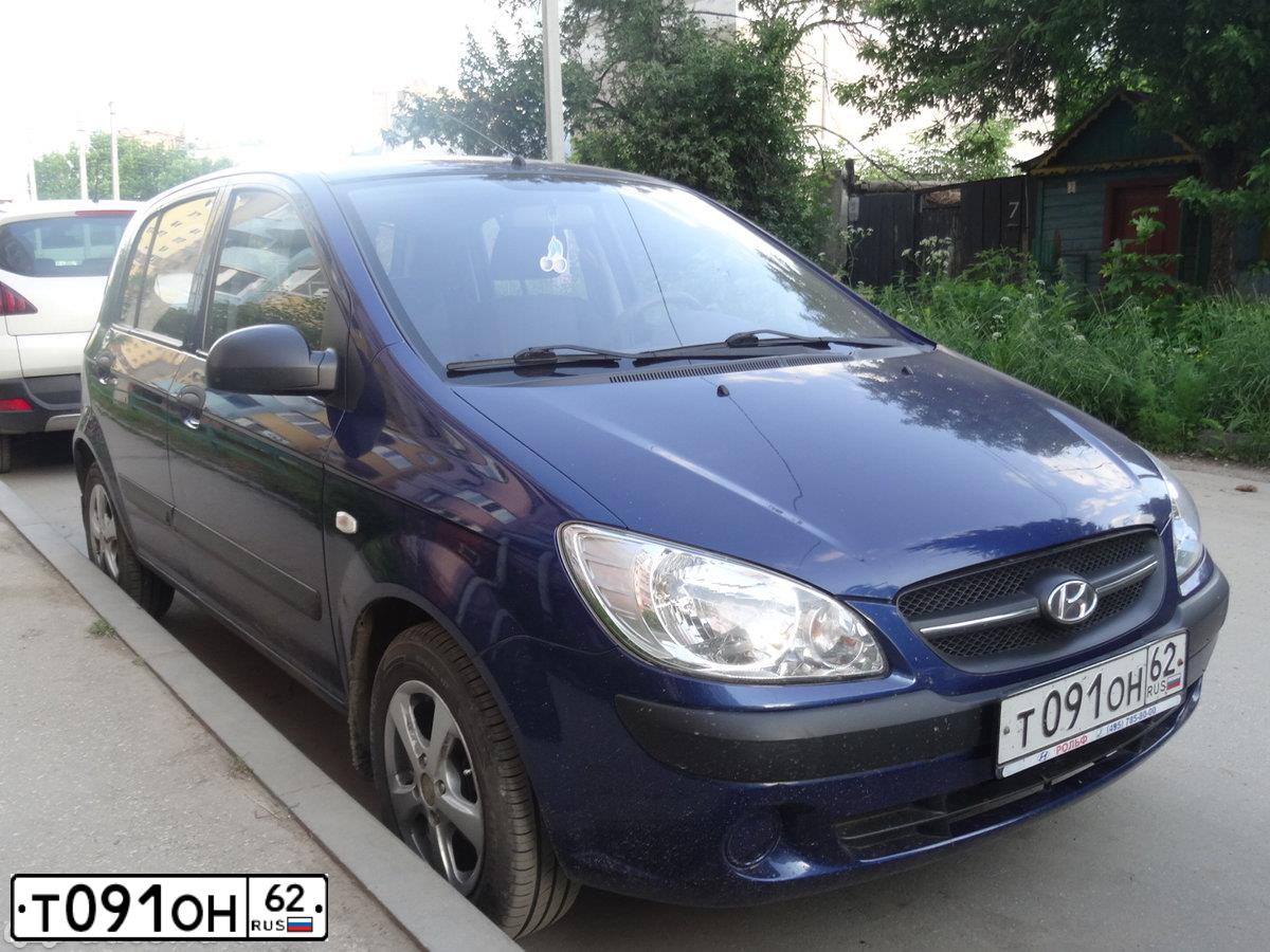 Фото автомобиля HYUNDAI GETZ, 2010 — госномер Т091ОН62. Цвет: синий