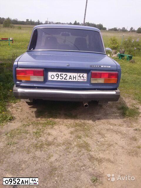 Фото автомобиля LADA 2107, 2007 — госномер О952АН44. Цвет: синий