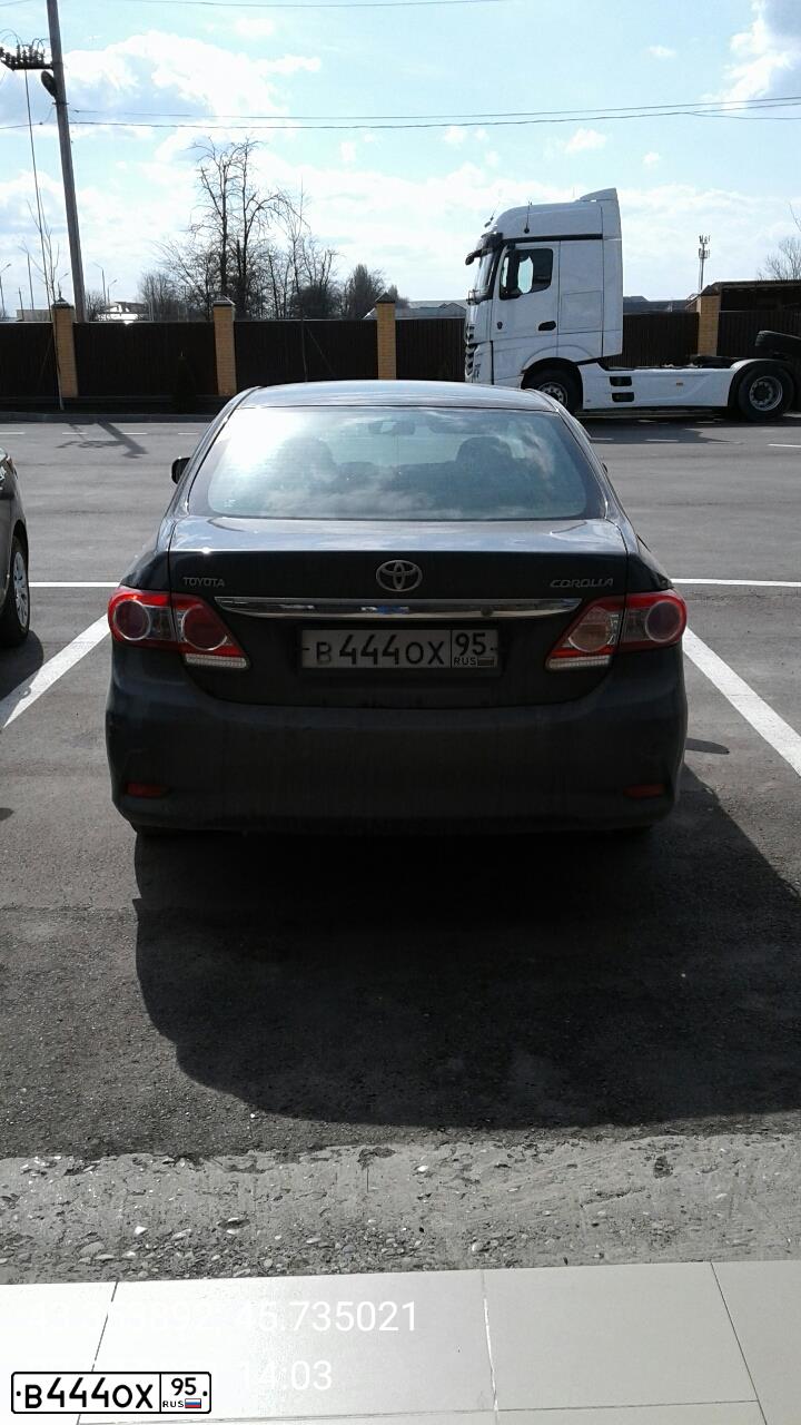 Фото автомобиля TOYOTA COROLLA, 2011 — госномер Е909НО95